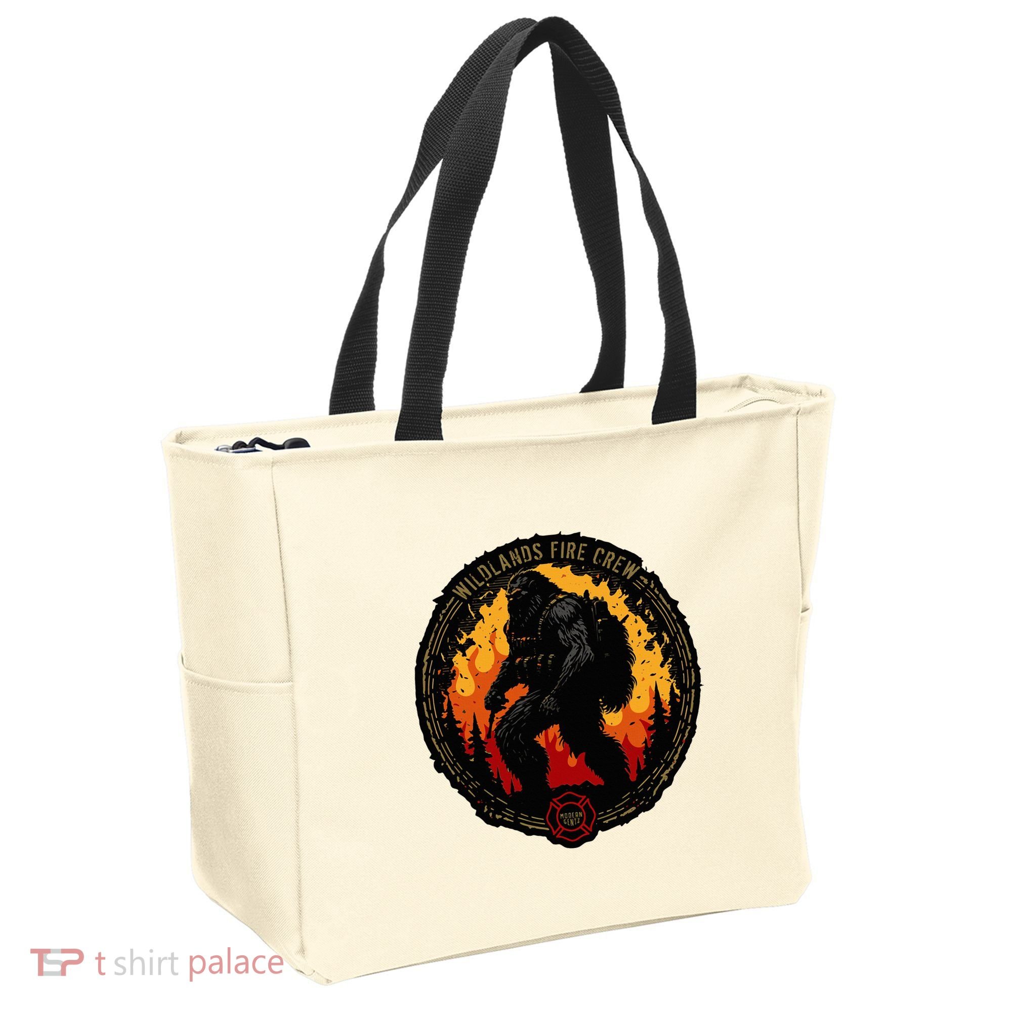 Retro Bigfoot Wildland Firefighter Sasquatch Fireman Tote Bag