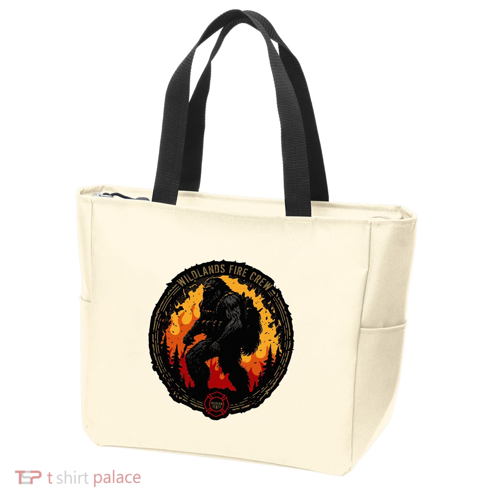 Retro Bigfoot Wildland Firefighter Sasquatch Fireman Tote Bag