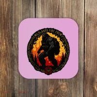 Retro Bigfoot Wildland Firefighter Sasquatch Fireman Coaster thumb 0