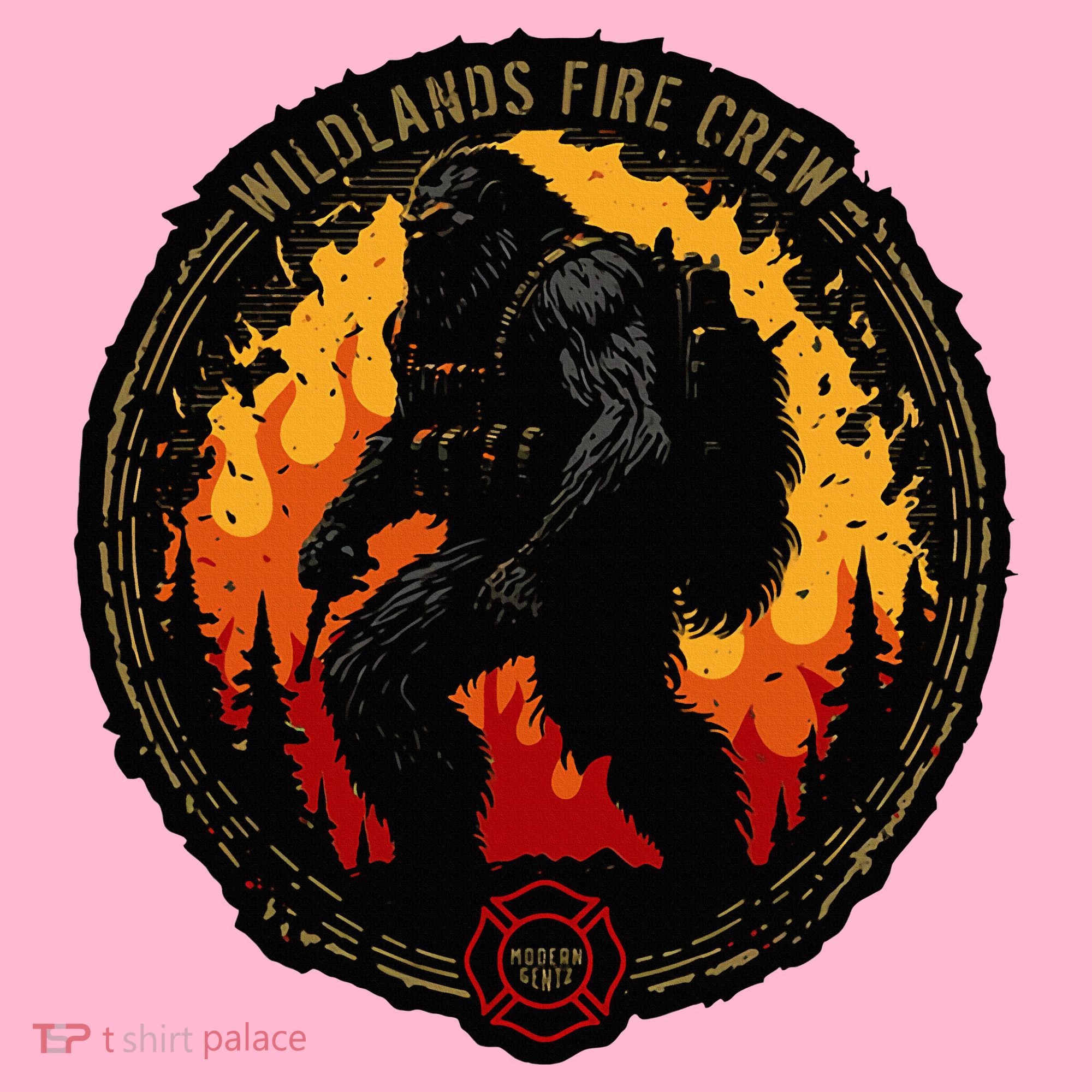 Retro Bigfoot Wildland Firefighter Sasquatch Fireman Coaster