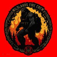 Retro Bigfoot Wildland Firefighter Sasquatch Fireman Santa Hat thumb 1