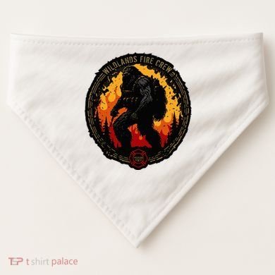 Retro Bigfoot Wildland Firefighter Sasquatch Fireman USA-Made Doggie Bandana
