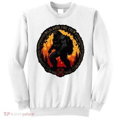 Retro Bigfoot Wildland Firefighter Sasquatch Fireman Sweatshirt