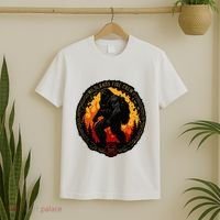 Retro Bigfoot Wildland Firefighter Sasquatch Fireman T-Shirt thumb 2