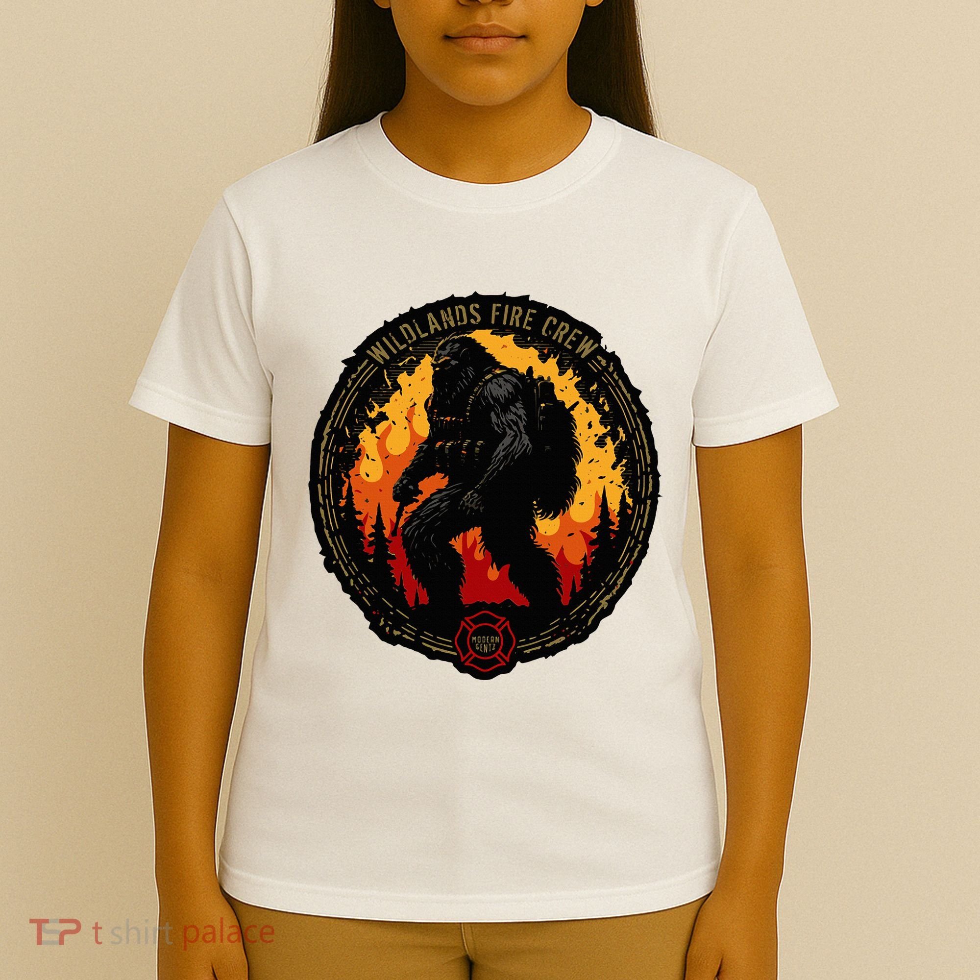 Retro Bigfoot Wildland Firefighter Sasquatch Fireman T-Shirt