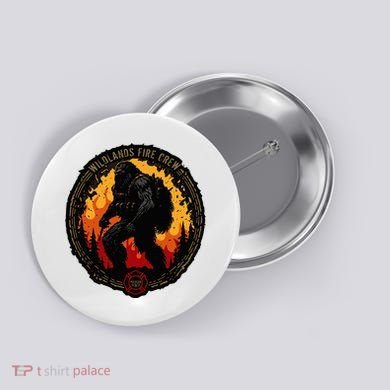 Retro Bigfoot Wildland Firefighter Sasquatch Fireman Button
