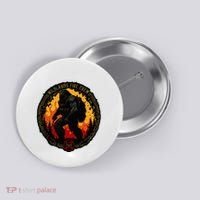 Retro Bigfoot Wildland Firefighter Sasquatch Fireman Button thumb 0