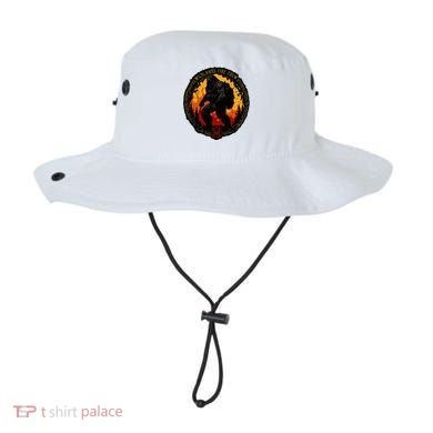 Retro Bigfoot Wildland Firefighter Sasquatch Fireman Bucket Hat