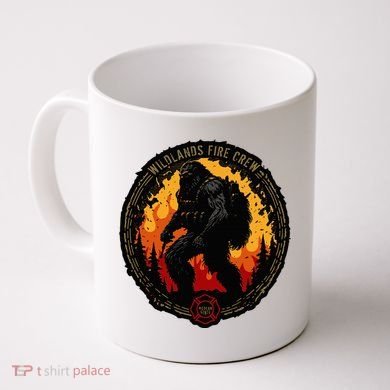 Retro Bigfoot Wildland Firefighter Sasquatch Fireman Coffee Mug