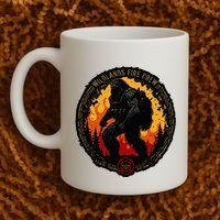 Retro Bigfoot Wildland Firefighter Sasquatch Fireman Coffee Mug thumb 2