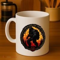 Retro Bigfoot Wildland Firefighter Sasquatch Fireman Coffee Mug thumb 4