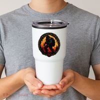 Retro Bigfoot Wildland Firefighter Sasquatch Fireman Tumbler thumb 2