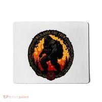 Retro Bigfoot Wildland Firefighter Sasquatch Fireman Mousepad thumb 0