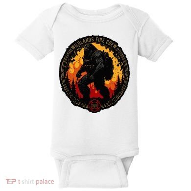 Retro Bigfoot Wildland Firefighter Sasquatch Fireman Baby Bodysuit