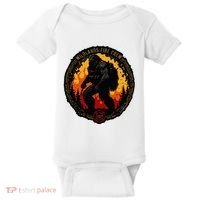 Retro Bigfoot Wildland Firefighter Sasquatch Fireman Baby Bodysuit thumb 0