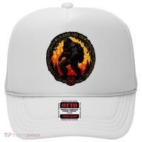 Retro Bigfoot Wildland Firefighter Sasquatch Fireman Hat thumb 0