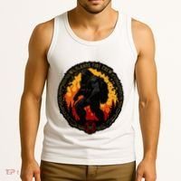 Retro Bigfoot Wildland Firefighter Sasquatch Fireman Tank Top thumb 3