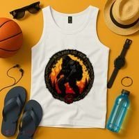 Retro Bigfoot Wildland Firefighter Sasquatch Fireman Tank Top thumb 4
