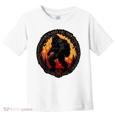 Retro Bigfoot Wildland Firefighter Sasquatch Fireman Toddler T-Shirt