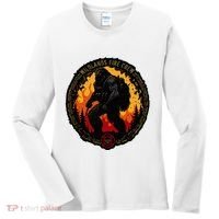 Retro Bigfoot Wildland Firefighter Sasquatch Fireman Women's Long Sleeve Shirt thumb 0