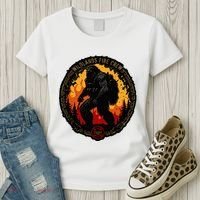Retro Bigfoot Wildland Firefighter Sasquatch Fireman Women's T-Shirt thumb 3