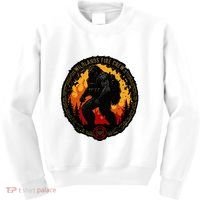 Retro Bigfoot Wildland Firefighter Sasquatch Fireman Kids Sweatshirt thumb 0