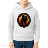 Retro Bigfoot Wildland Firefighter Sasquatch Fireman Kids Hoodie thumb 4
