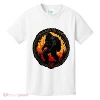 Retro Bigfoot Wildland Firefighter Sasquatch Fireman Kids T-Shirt thumb 0