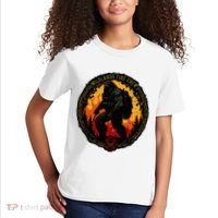 Retro Bigfoot Wildland Firefighter Sasquatch Fireman Kids T-Shirt thumb 2