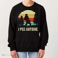 Retro Bigfoot Yeti Silhouette I Pee Outside Sasquatch Women's Sweatshirt thumb 0