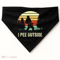 Retro Bigfoot Yeti Silhouette I Pee Outside Sasquatch USA-Made Doggie Bandana thumb 0