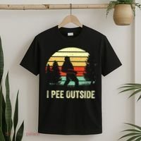 Retro Bigfoot Yeti Silhouette I Pee Outside Sasquatch T-Shirt thumb 2