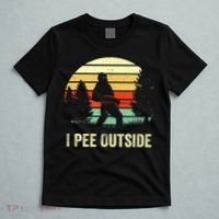 Retro Bigfoot Yeti Silhouette I Pee Outside Sasquatch T-Shirt thumb 5