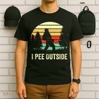 Retro Bigfoot Yeti Silhouette I Pee Outside Sasquatch T-Shirt thumb 6