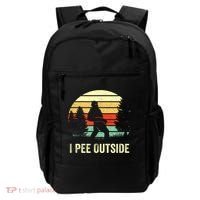 Retro Bigfoot Yeti Silhouette I Pee Outside Sasquatch Backpack thumb 0