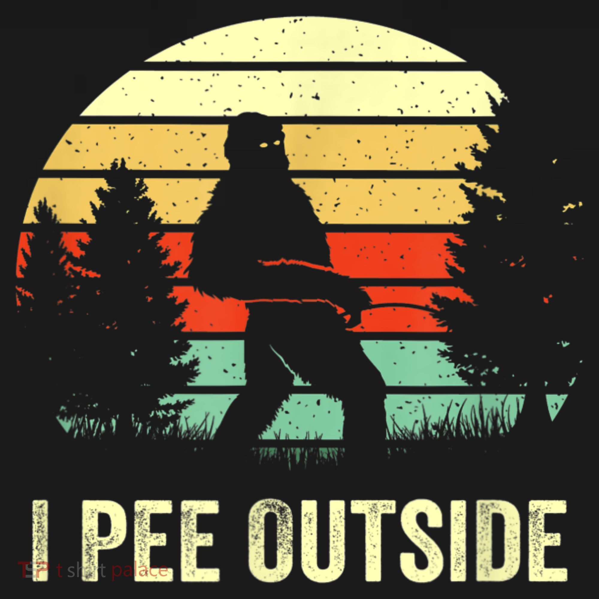Retro Bigfoot Yeti Silhouette I Pee Outside Sasquatch Women's Hoodie