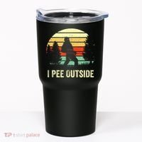 Retro Bigfoot Yeti Silhouette I Pee Outside Sasquatch Tumbler thumb 0