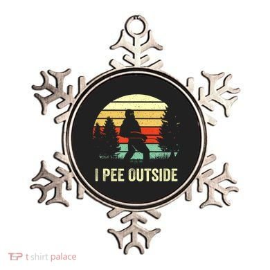 Retro Bigfoot Yeti Silhouette I Pee Outside Sasquatch Ornament