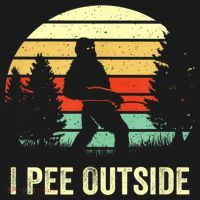 Retro Bigfoot Yeti Silhouette I Pee Outside Sasquatch Ornament thumb 1