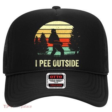 Retro Bigfoot Yeti Silhouette I Pee Outside Sasquatch Hat