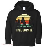 Retro Bigfoot Yeti Silhouette I Pee Outside Sasquatch Toddler Hoodie thumb 0