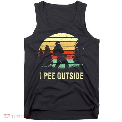 Retro Bigfoot Yeti Silhouette I Pee Outside Sasquatch Tank Top