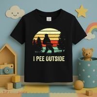 Retro Bigfoot Yeti Silhouette I Pee Outside Sasquatch Toddler T-Shirt thumb 3