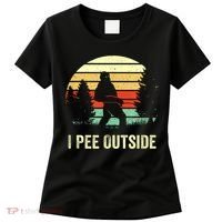 Retro Bigfoot Yeti Silhouette I Pee Outside Sasquatch Women's T-Shirt thumb 0