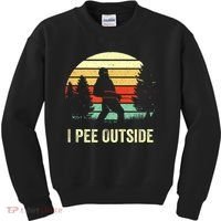 Retro Bigfoot Yeti Silhouette I Pee Outside Sasquatch Kids Sweatshirt thumb 0
