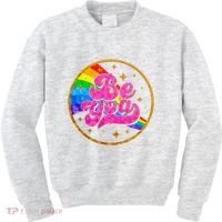 Retro Be You Rainbow Emblem Kids Sweatshirt thumb 0