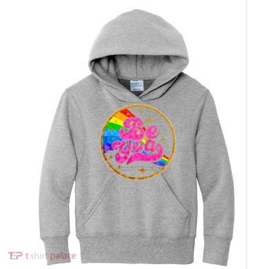 Retro Be You Rainbow Emblem Kids Hoodie