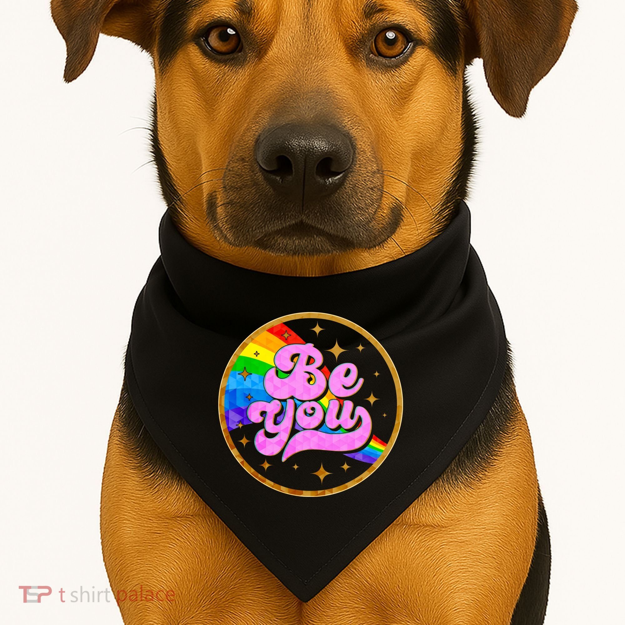 Retro Be You Rainbow Emblem USA-Made Doggie Bandana
