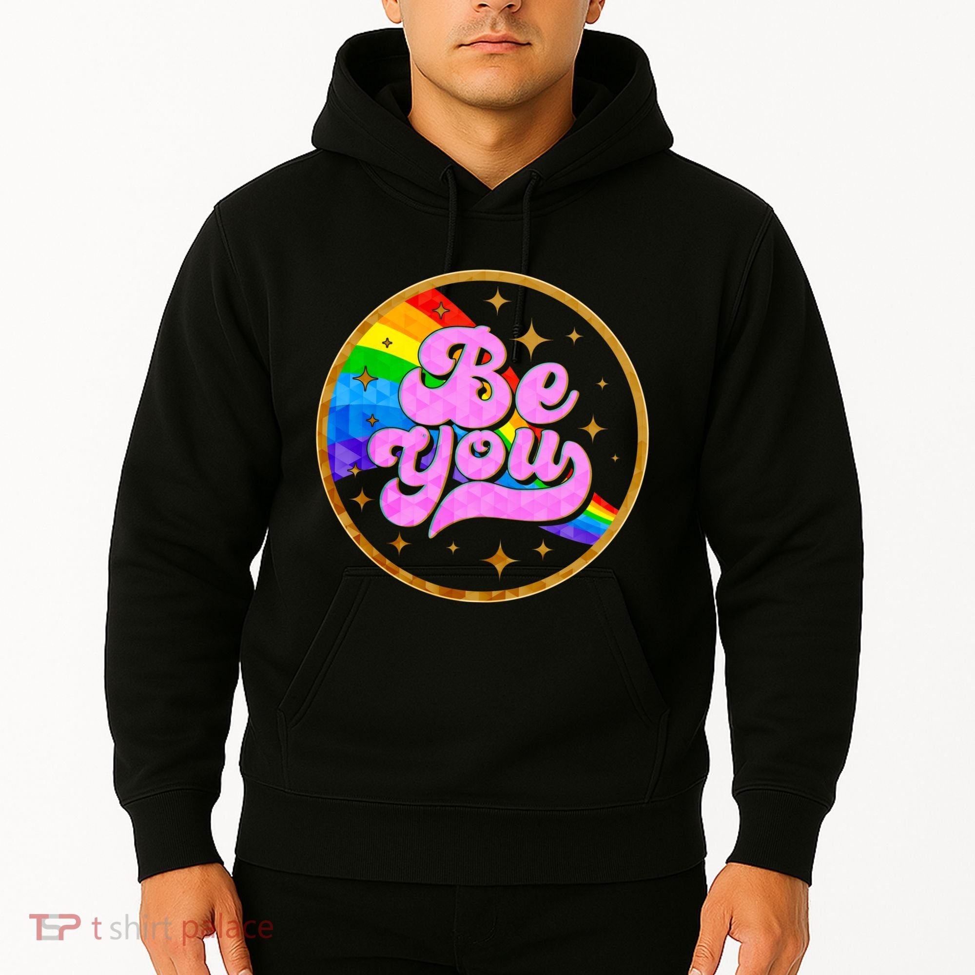 Retro Be You Rainbow Emblem Hoodie