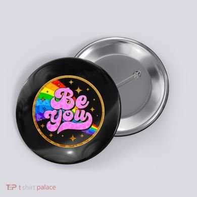 Retro Be You Rainbow Emblem Button